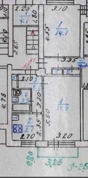 1-к квартира, вторичка, 35м2, 1/5 этаж