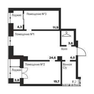 2-к квартира, вторичка, 66м2, 5/29 этаж