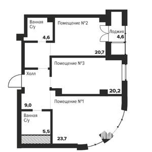 2-к квартира, строящийся дом, 84м2, 12/29 этаж