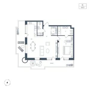 1-к квартира, вторичка, 90м2, 5/8 этаж