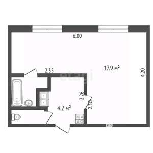 1-к квартира, вторичка, 25м2, 3/5 этаж