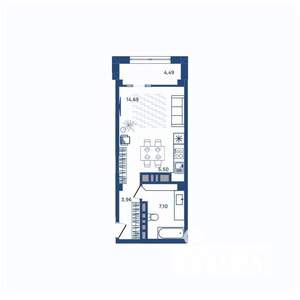 1-к квартира, вторичка, 32м2, 4/23 этаж