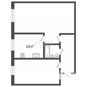 2-к квартира, вторичка, 43м2, 4/5 этаж