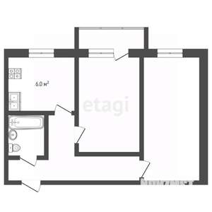 2-к квартира, вторичка, 42м2, 3/5 этаж