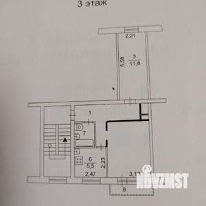 2-к квартира, вторичка, 43м2, 3/5 этаж