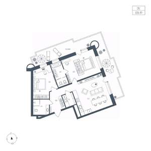 2-к квартира, вторичка, 101м2, 3/6 этаж