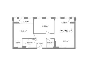 2-к квартира, строящийся дом, 74м2, 2/11 этаж
