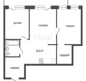 3-к квартира, вторичка, 74м2, 13/24 этаж