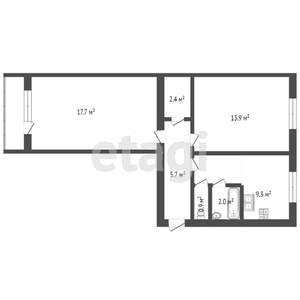 2-к квартира, вторичка, 54м2, 6/9 этаж