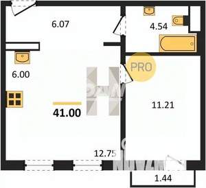 2-к квартира, вторичка, 41м2, 6/10 этаж