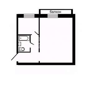 1-к квартира, вторичка, 31м2, 3/5 этаж