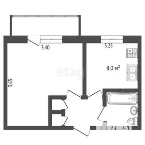 1-к квартира, вторичка, 34м2, 5/5 этаж