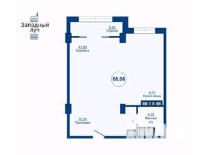 1-к квартира, вторичка, 66м2, 7/24 этаж