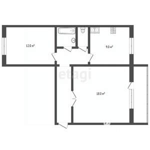 2-к квартира, вторичка, 56м2, 2/10 этаж