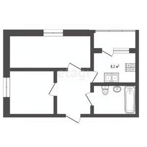 2-к квартира, вторичка, 41м2, 2/9 этаж