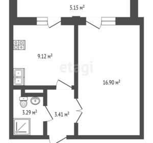 1-к квартира, вторичка, 33м2, 5/16 этаж