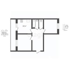 2-к квартира, вторичка, 67м2, 6/18 этаж