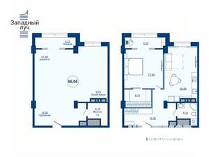 2-к квартира, вторичка, 66м2, 21/25 этаж
