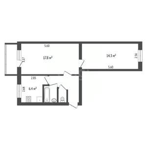 2-к квартира, вторичка, 45м2, 5/5 этаж