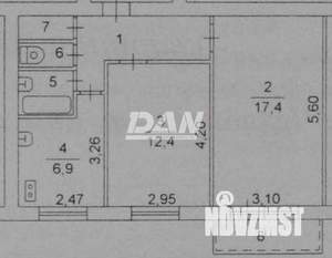 2-к квартира, вторичка, 47м2, 3/5 этаж