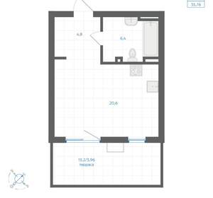 Студия квартира, вторичка, 36м2, 1/18 этаж