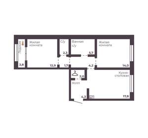 2-к квартира, вторичка, 65м2, 9/17 этаж