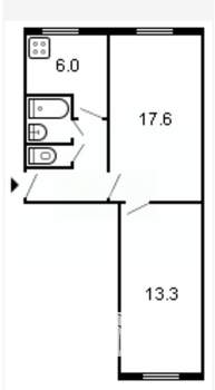 2-к квартира, вторичка, 44м2, 4/5 этаж