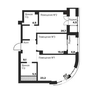 2-к квартира, вторичка, 79м2, 7/29 этаж