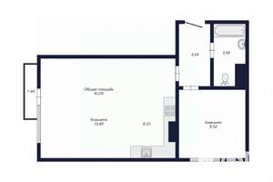 2-к квартира, вторичка, 40м2, 6/10 этаж