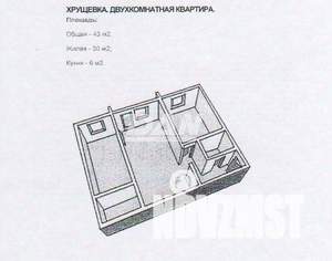 2-к квартира, вторичка, 43м2, 3/5 этаж