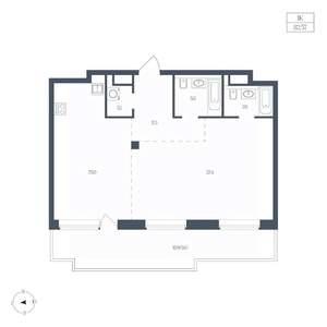 1-к квартира, вторичка, 83м2, 4/7 этаж
