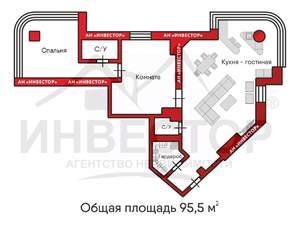 3-к квартира, вторичка, 96м2, 18/19 этаж