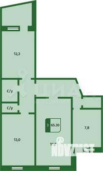 3-к квартира, вторичка, 67м2, 9/9 этаж