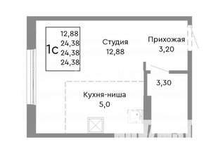 Студия квартира, вторичка, 26м2, 6/10 этаж