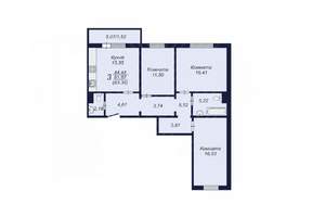 3-к квартира, вторичка, 83м2, 9/18 этаж