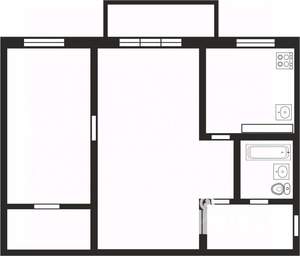2-к квартира, вторичка, 44м2, 5/5 этаж