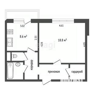 1-к квартира, вторичка, 42м2, 7/10 этаж