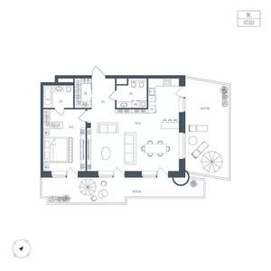 1-к квартира, вторичка, 88м2, 3/8 этаж