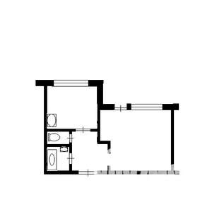 1-к квартира, вторичка, 37м2, 1/2 этаж