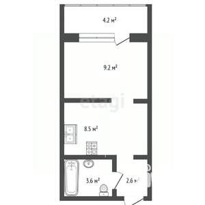 Студия квартира, вторичка, 25м2, 12/16 этаж