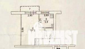 1-к квартира, вторичка, 32м2, 5/5 этаж