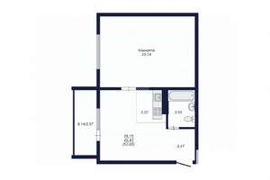 1-к квартира, сданный дом, 52м2, 7/18 этаж