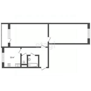 2-к квартира, вторичка, 45м2, 3/5 этаж