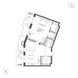 1-к квартира, вторичка, 105м2, 4/10 этаж