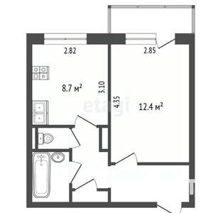 1-к квартира, вторичка, 40м2, 5/9 этаж