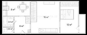 2-к квартира, вторичка, 48м2, 7/9 этаж