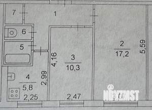 2-к квартира, вторичка, 44м2, 1/5 этаж