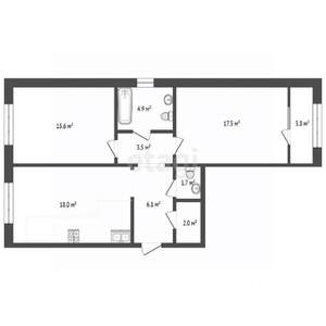 2-к квартира, вторичка, 73м2, 17/18 этаж