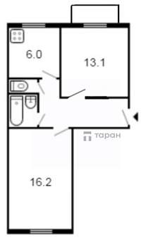 2-к квартира, вторичка, 56м2, 5/5 этаж