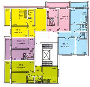 2-к квартира, вторичка, 57м2, 4/10 этаж